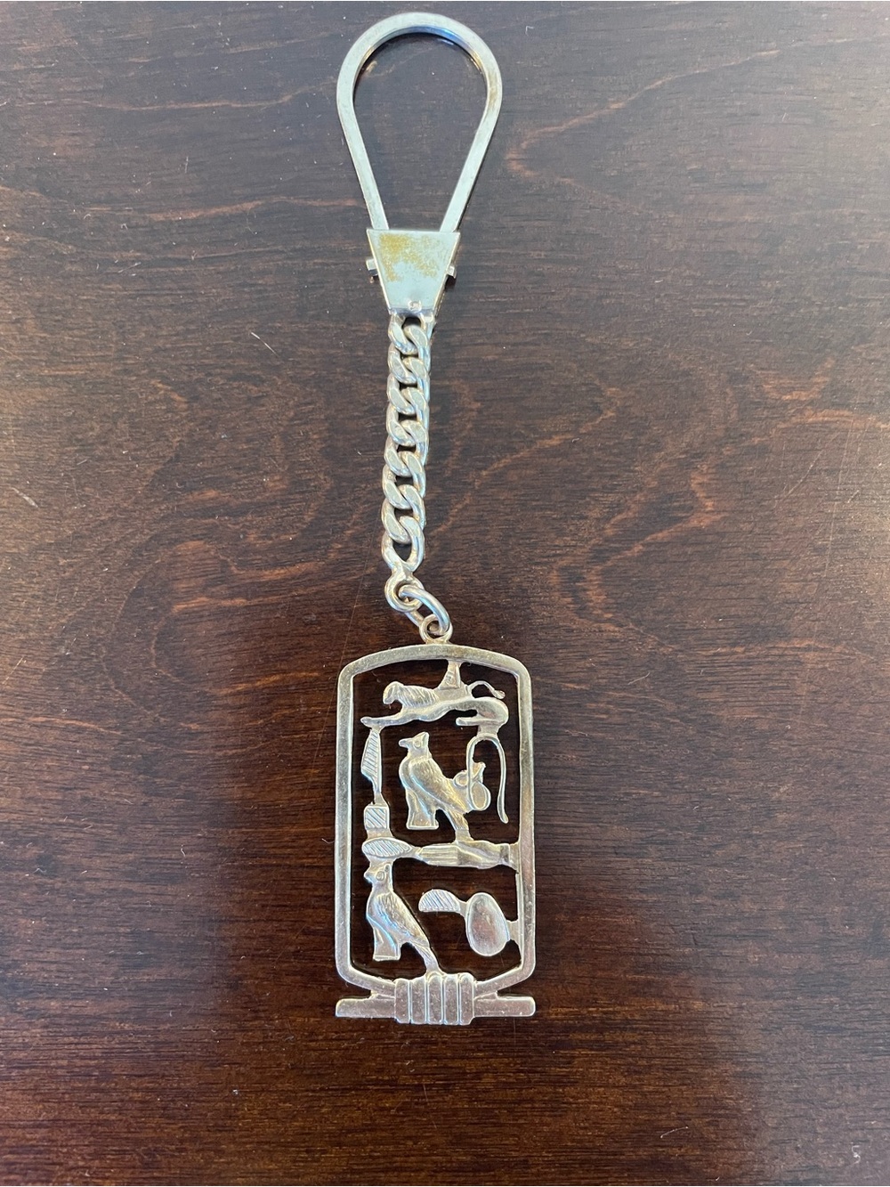 Sterling Silver Egyptian Cartouche Keychain
